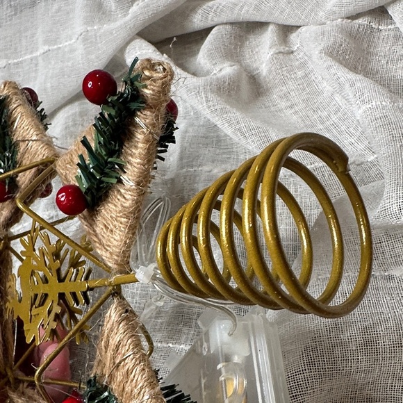 Lotus Hills Christmas Star 9" Tree Topper Lights Rustic Deer Holly Snowflake NWT - Picture 8 of 12